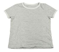 Světlešedo-bílé melírované tričko PRIMARK