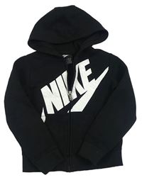 Černá propínací crop mikina s třpytivým logem a kapucí Nike