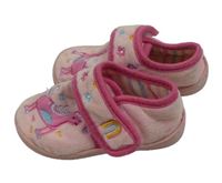 Světlerůžovo-růžové plyšové bačkory s jednorožcem Pure baby vel. 24