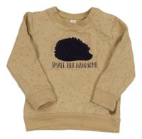 Béžová puntíkatá mikina s ježečkem Topomini