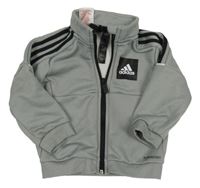 Šedá funkční sportovní propínací mikina Adidas