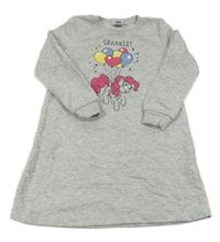 Šedé melírované teplákové teplé šaty s pony