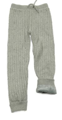 Šedé melírované žebrované zateplené kamaše C&A