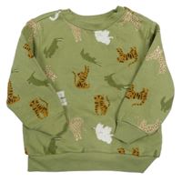 Khaki mikina se zvířátky PRIMARK