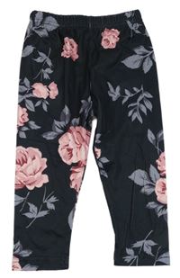 Černé legíny s růžemi