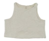 Bílý vzorovaný crop top H&M