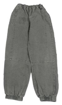 Šedé cuff crop rifle s písmenky 