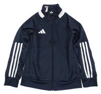 Tmavomodro-bílá funkční sportovní propínací mikina Adidas
