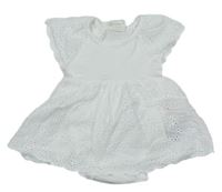 Bílé body se sukní s madeirou H&M