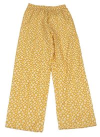Hořčicové květované lehké kalhoty  Shein 