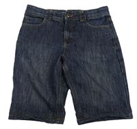 Tmavomodré straight riflové kraťasy Denim Co.
