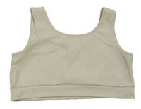 Smetanový žebrovaný crop top zn. Matalan