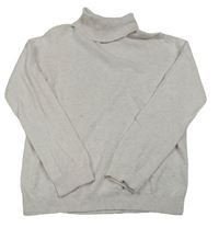 Bílý melírovaný lehký svetrový rolák H&M