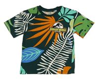 Tmavozelené tričko s listy a dinosaurem - Jurský svět H&M