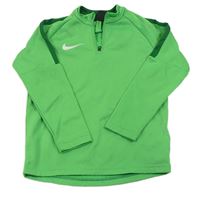 Zelená sportovní funkční mikina s logem Nike