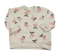 Krémová mikina s třešněmi H&M