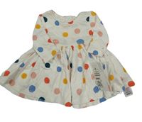 Nové - Smetanové puntíkaté bavlněné šaty M&S