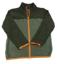 Khaki fleecová propínací mikina Topolino