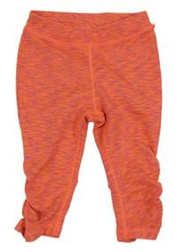 Neonově oranžové melírované sportovní funkční capri legíny Mountain Warehouse