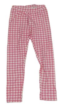 Růžovo-bílé kostkované legíny Zara