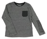 Černé pruhované triko s kapsou Next