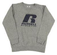 Šedá melírovaná mikina s logem Russell