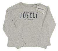 Nové - Světlešedé melírované triko s nápisem Everyday