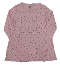 Růžové triko se srdíčky H&M