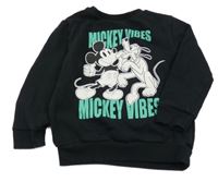Černá mikina s Mickeym a Plutem George