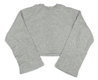 Světlešedá melírovaná crop mikina H&M