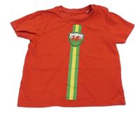 Červené tričko s vlajkou Walesu