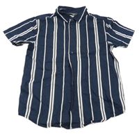 Tmavomodro-bílá pruhovaná košile Primark
