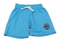 Modré sportovní kraťasy s logem Batmana