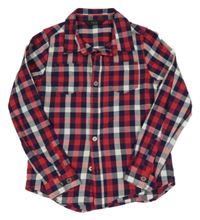 Červeno-tmavomodro-bílá kostkovaná košile TCM