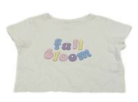 Bílé crop tričko s nápisem Sinsay