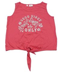 Malinový crop top s motýly BPC