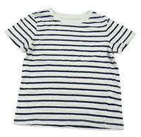 Bílo-tmavomodré pruhované tričko H&M