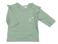 Zelené triko s králíkem a volánky Ergee