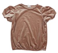 Starorůžové sametové tričko Zara