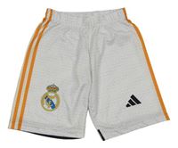 Bílé vzorované fotbalové kraťasy - Real Madrid Adidas