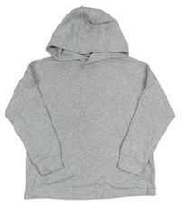 Šedý melírovaný třpytivý lehký svetr s kapucí M&S