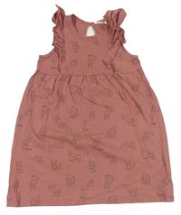 Starorůžové šaty s šelmičkami a volánky H&M