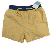 Žluto-modré plážové kraťasy s kraby Primark