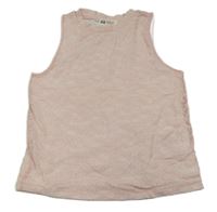 Světlerůžový krajkový/tylový top H&M