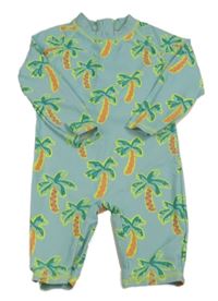 Světlemodrý UV overal s barevnými palmami Matalan