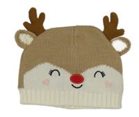 Hnědo-bílá pletená podšitá čepice - sob George