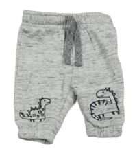 Šedé melírované tepláky s dinosaury F&F