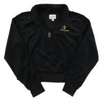 Černá sametová crop mikina s logem Juicy Couture
