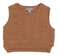 Cihlová vzorovaná pletená crop vesta Primark