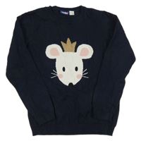 Tmavomodrý lehký svetr s myškou Lupilu